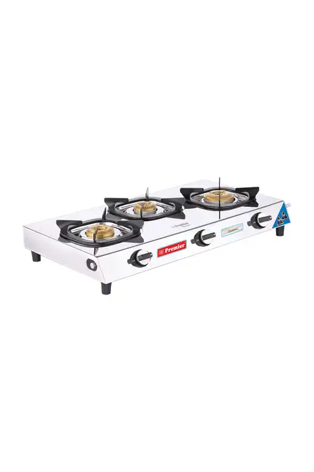 Premier Flamma 3 Burner Stainless Steel Gas Stove | Gas Cooktop (Assorted)