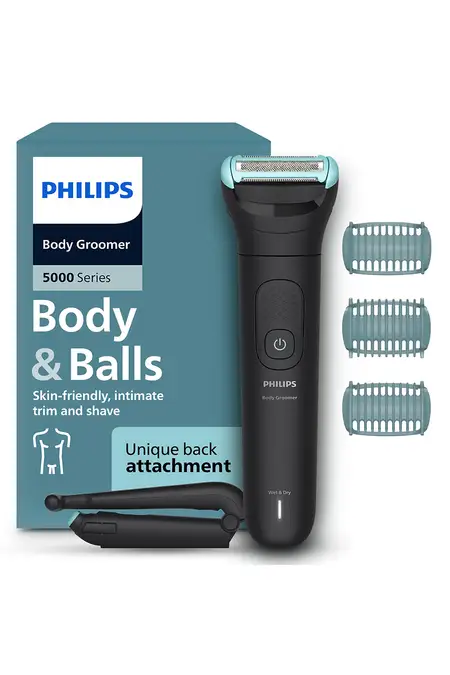 Philips BG5475/15 Body & Balls Trimmer for Men Private Parts with Skin Safe Intimate Grooming, 100% Showerproof (Assorted)