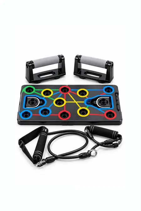 Push-Up Board Set with Handles and Resistance Bands