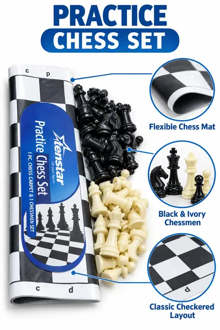 Practice Chess Set with Flexible Roll-Up
