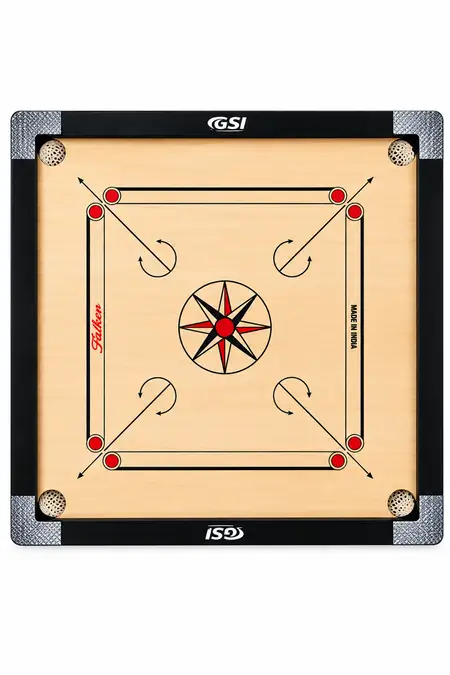 GSI Carrom Board with Printed Play Surface and Reinforced Corners
