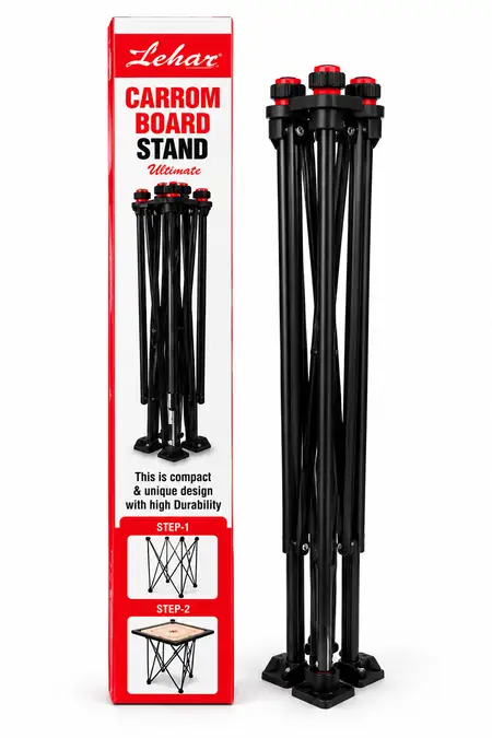 Foldable Carrom Board Stand with Sturdy Metal Frame