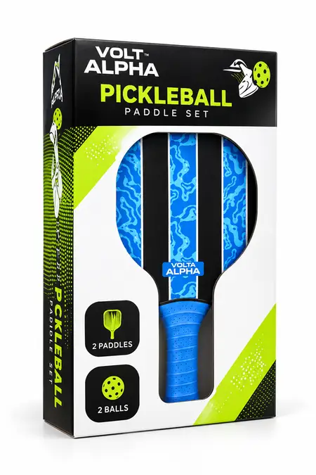 Pickleball Paddle Set of 2 with 2 Balls and Wrist Straps