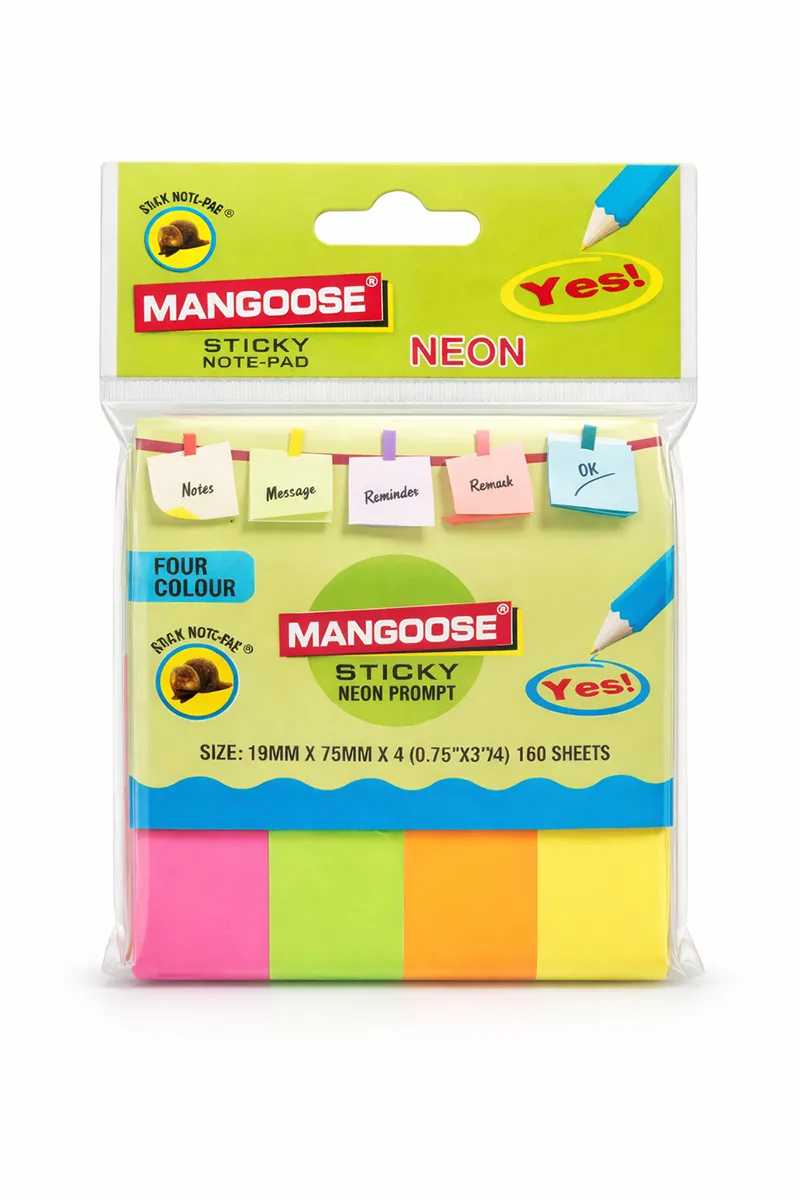 4 Colour  Sticky Neon Prompt - 160 Sheets