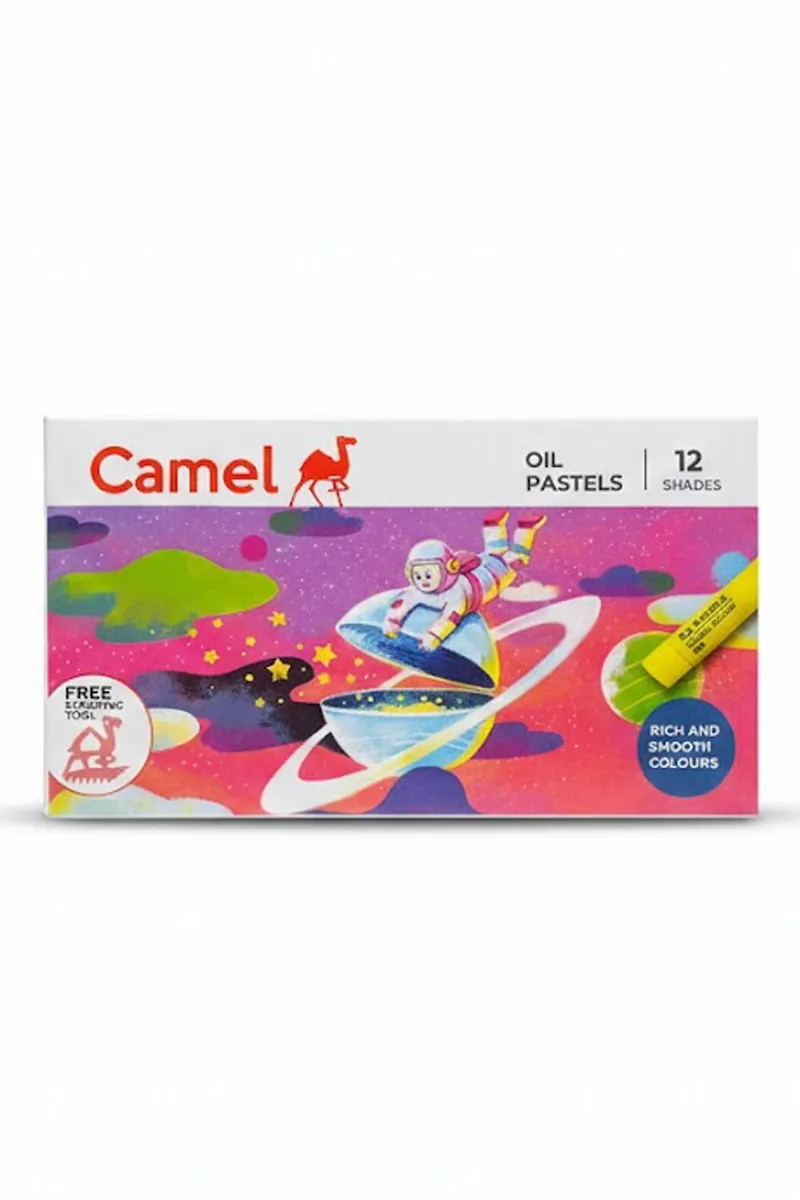 Camel Oil Pastels with Sharpener - 12 Shades