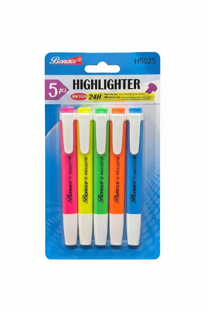 Neon Highlighter Set - Pack of 5
