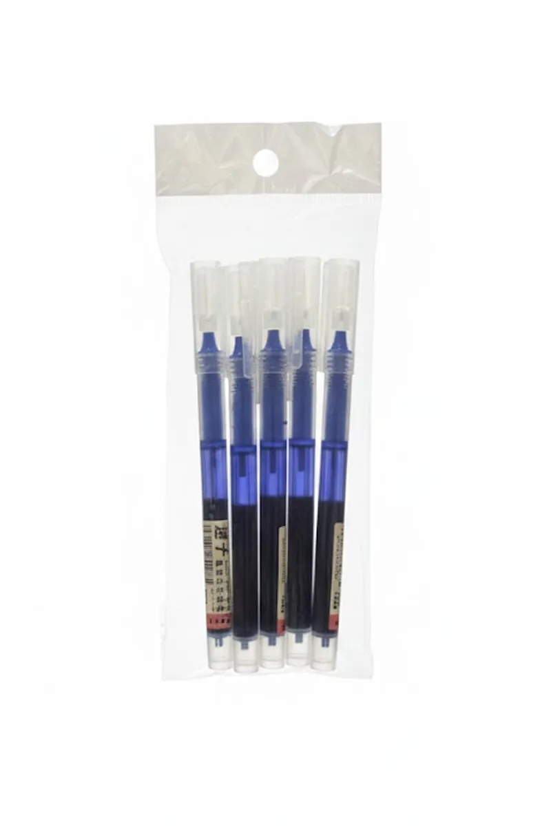 Gel Ink Roller Blue Pen Set - 5pcs