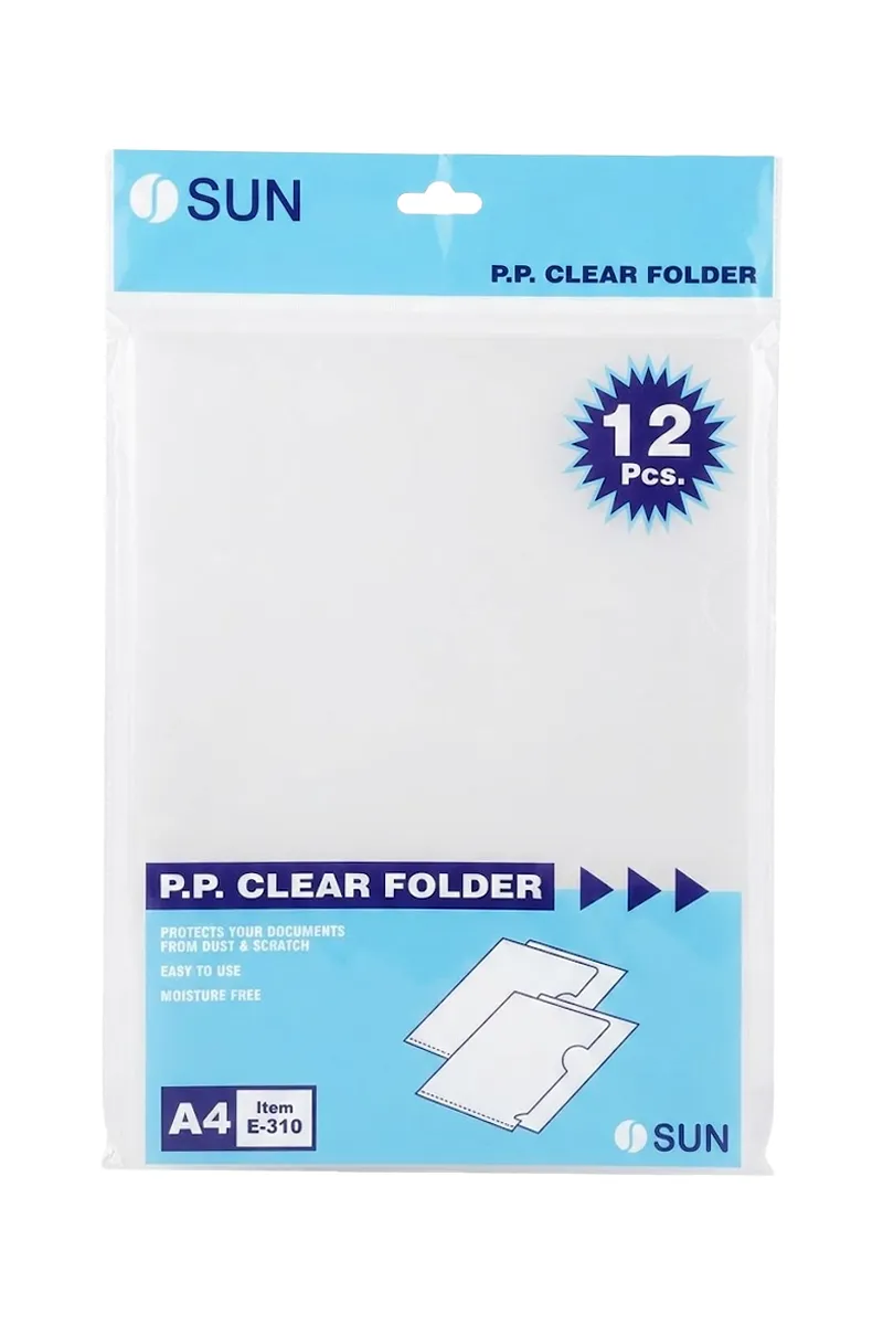 PP Clear A4 Document Folder  - Pack of 12