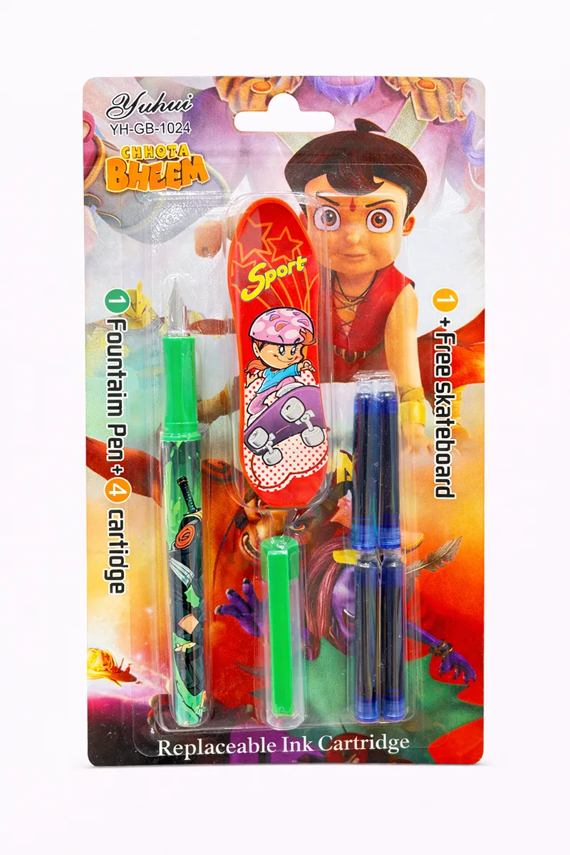 Fountain Pen with Cartidge and Free Skateboard - Pack of 1