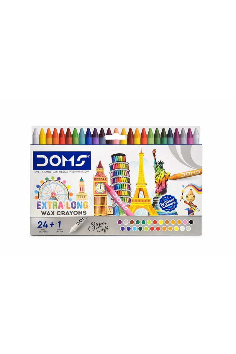 Doms Extra Long Wax Crayons  - 24 + 1 Shades