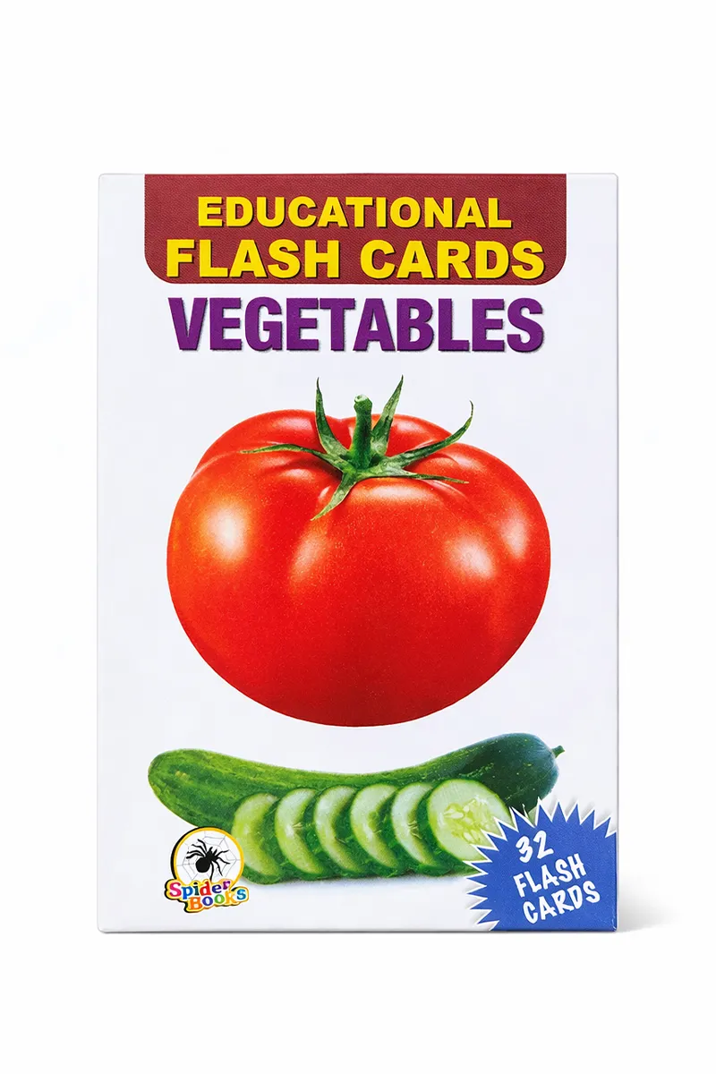 Educational Flash Cards Vegetables - 32 Cards - POST0296FLASVEG - Porur