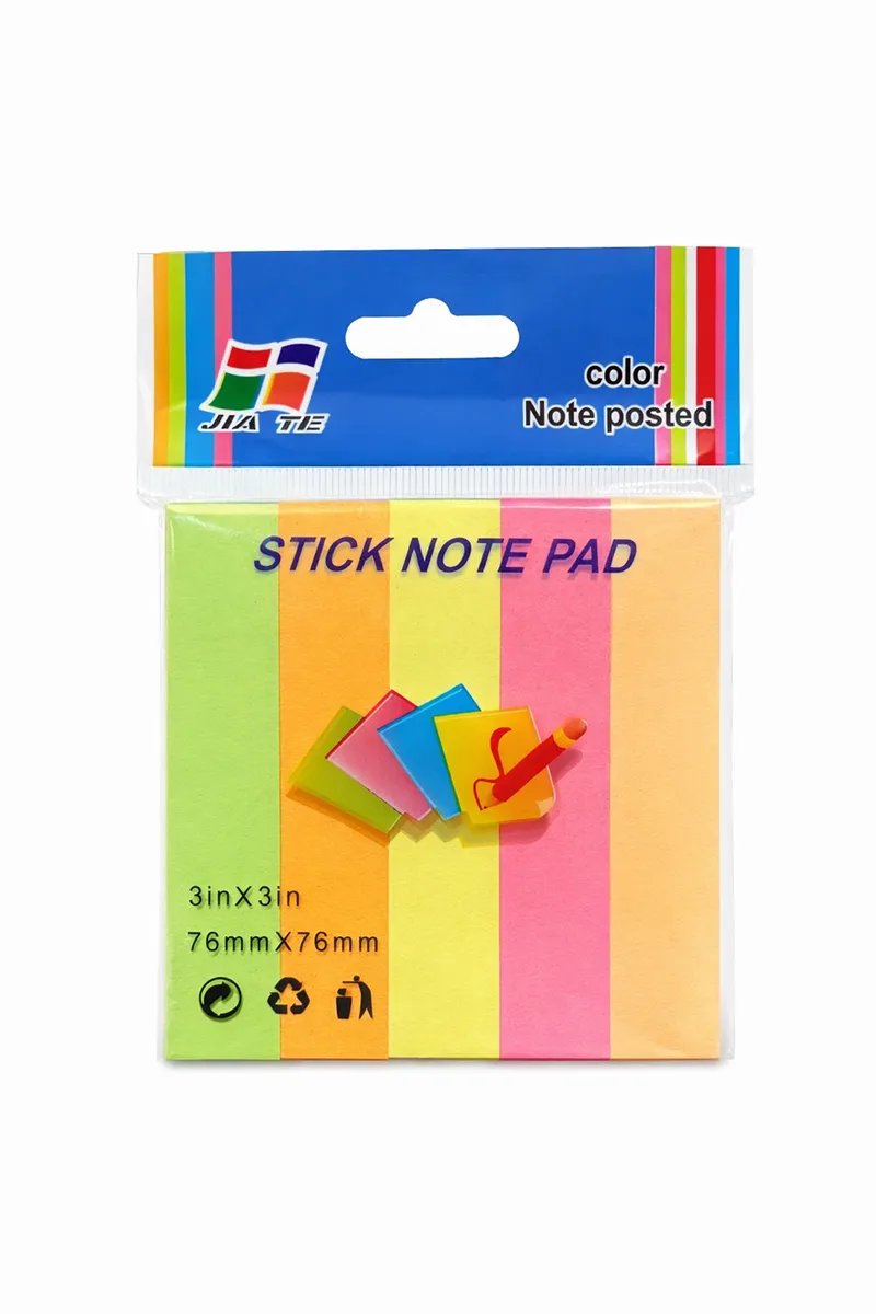 5 Colour Sticky Neon Prompt - 76mm x 76 mm