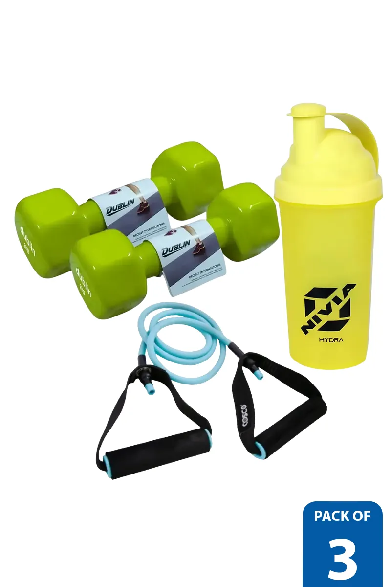 Daily Fitness Essentials Kit for Men & Women – Pack of 3