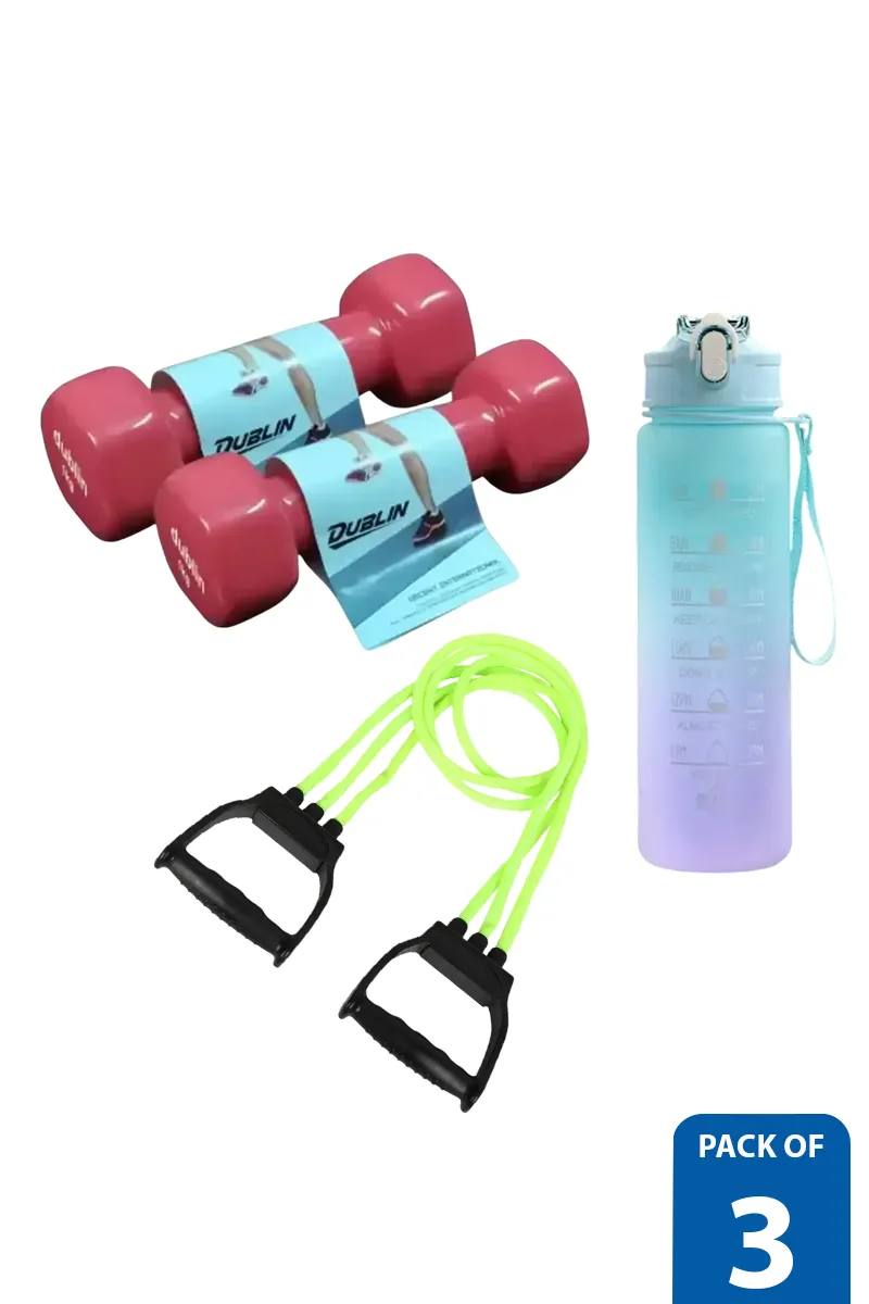 Daily Fitness Essentials Kit for Men & Women – Pack of 3