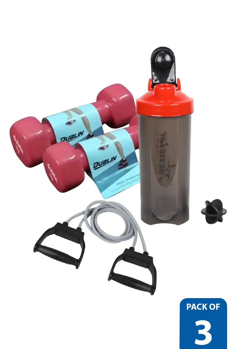 Daily Fitness Essentials Kit for Men & Women – Pack of 3