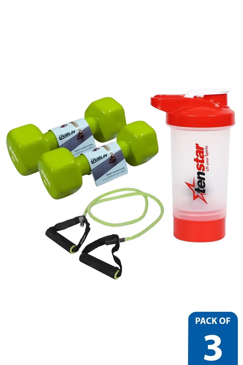 Daily Fitness Essentials Kit for Men & Women – Pack of 3