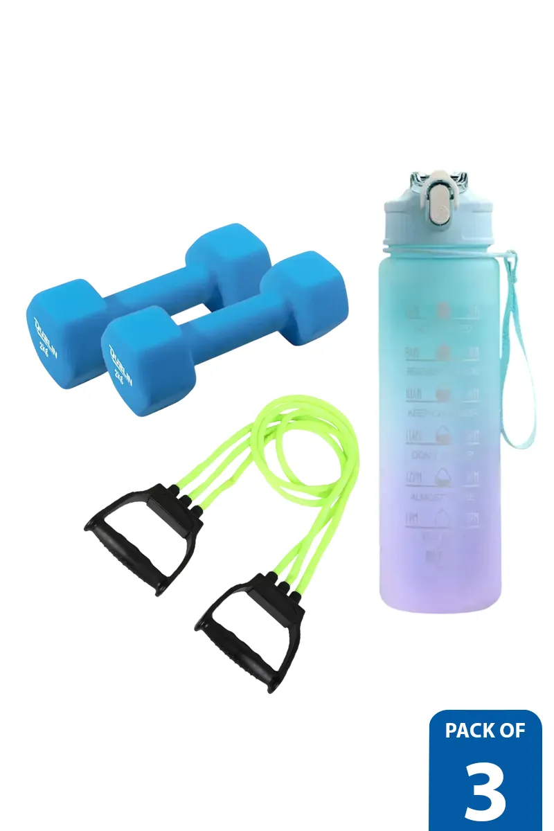 Daily Fitness Essentials Kit for Men & Women – Pack of 3