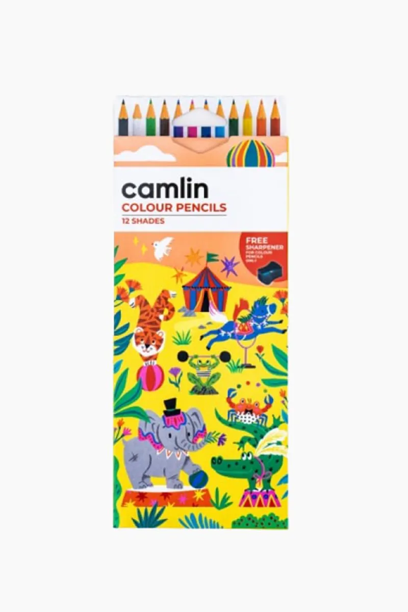 Camlin Colour Pencils with Sharpener - 12 Shades