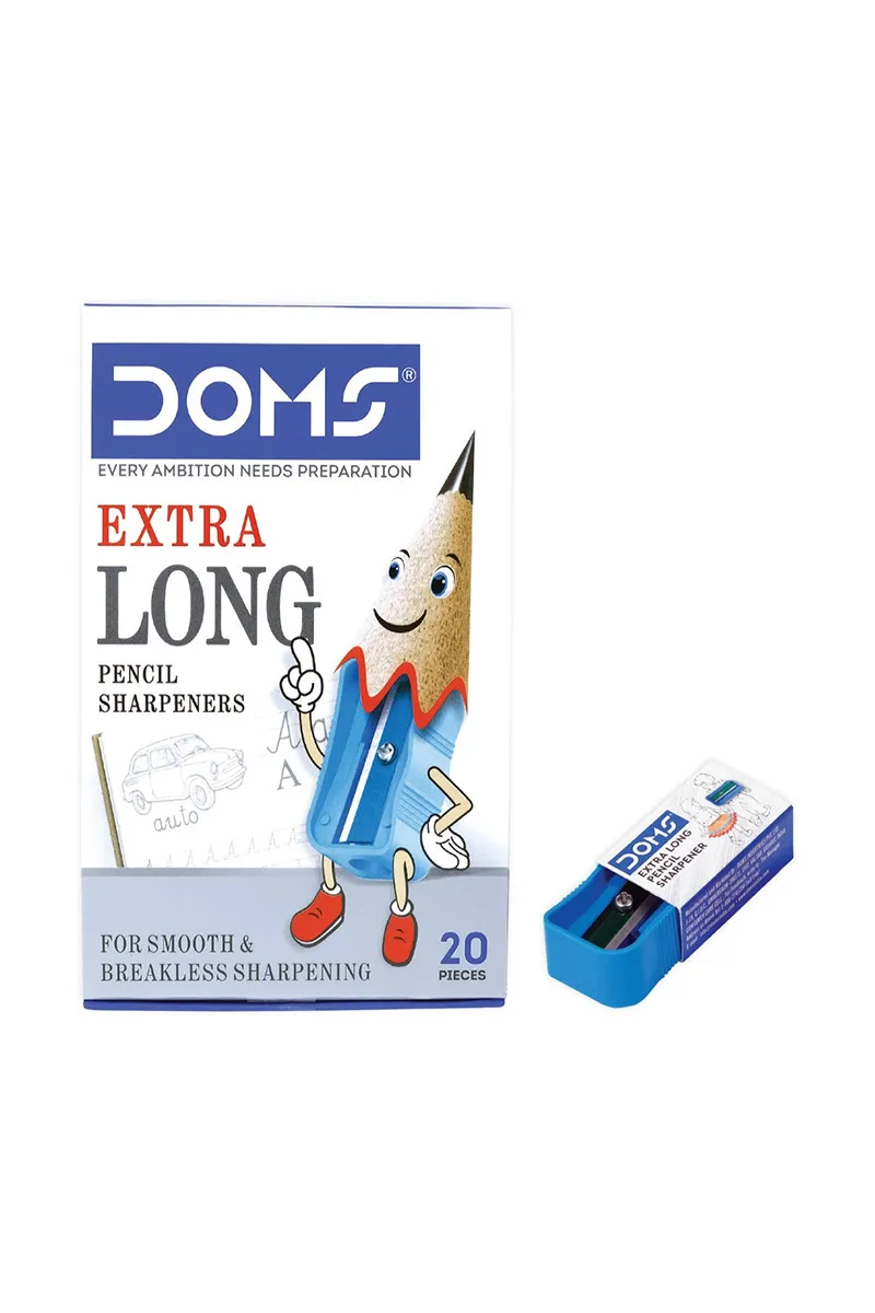 Doms Extra Long Pencil Sharpeners, Multicolor - 20 Pcs