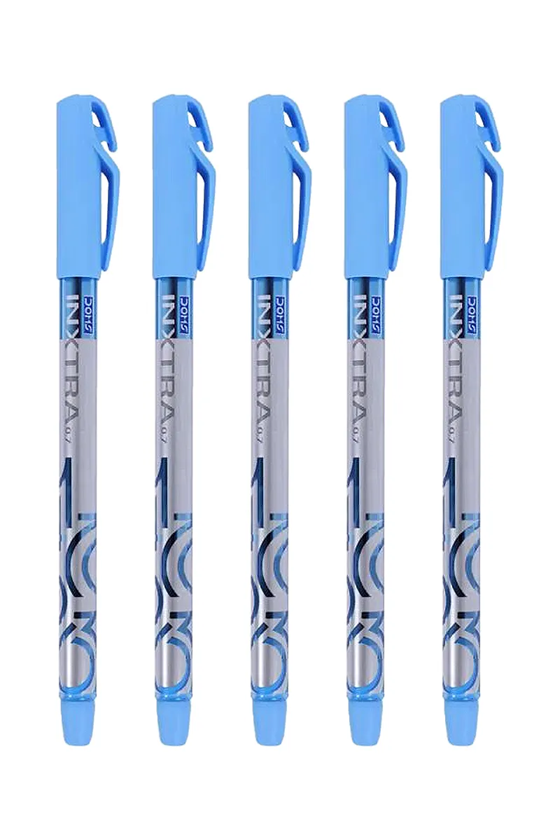 Doms Inxtra Ball Pens, Blue - Pack of 5