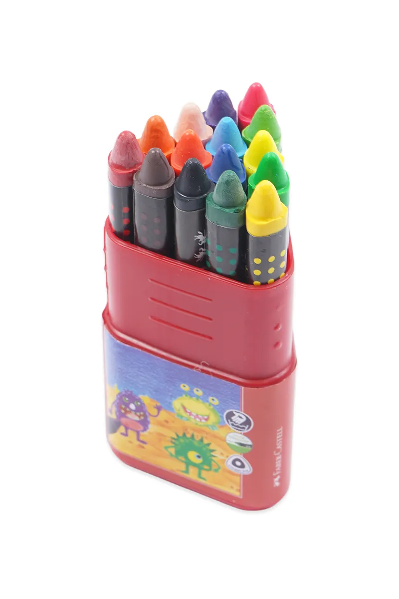 Faber-Castell 15 Triangular Wax Crayons - Pack of 15