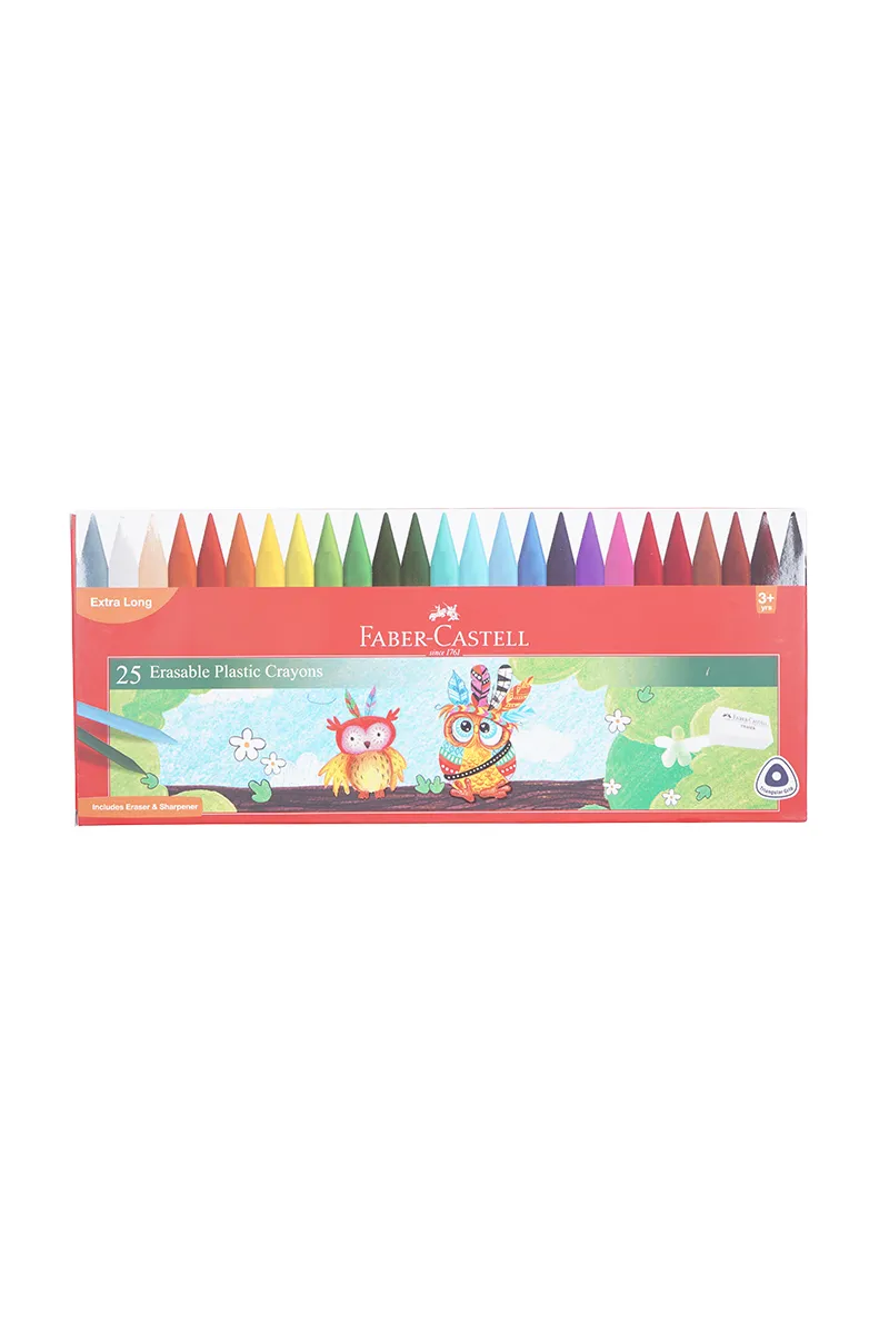 Faber-Castell 25 Erasable Plastic Crayons - Pack of 25 - ST0133PLSTCRY25