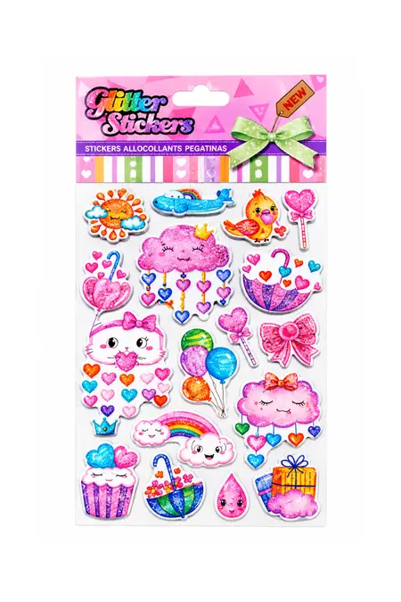 Glitter Love Theme Stickers – Pack of 1