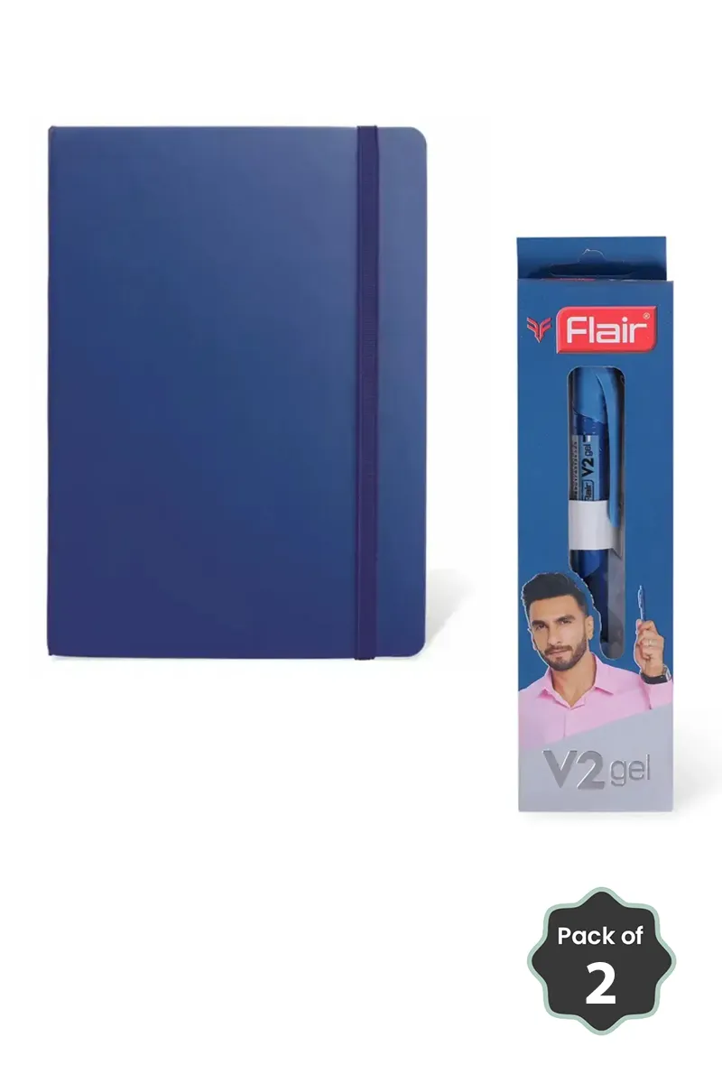 Flair V2 Ultimate Gel Ink Pen & Anupam Fluct Office Diary Combo