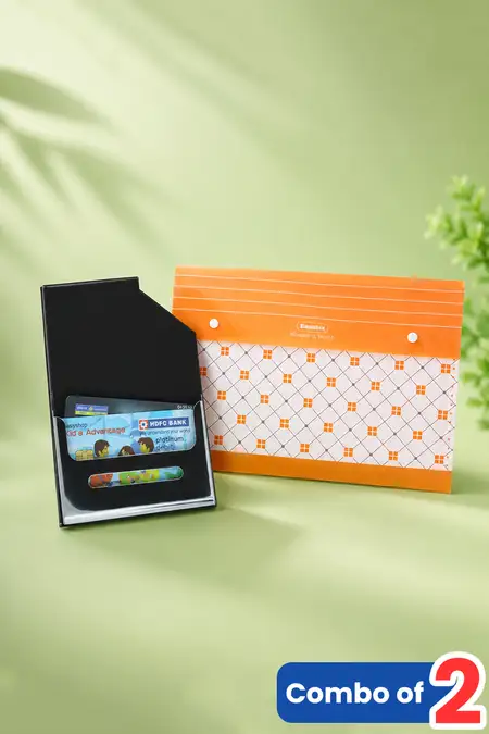 Stationery Starter Combo, ID Card Holder & File Folder - Combo of 2