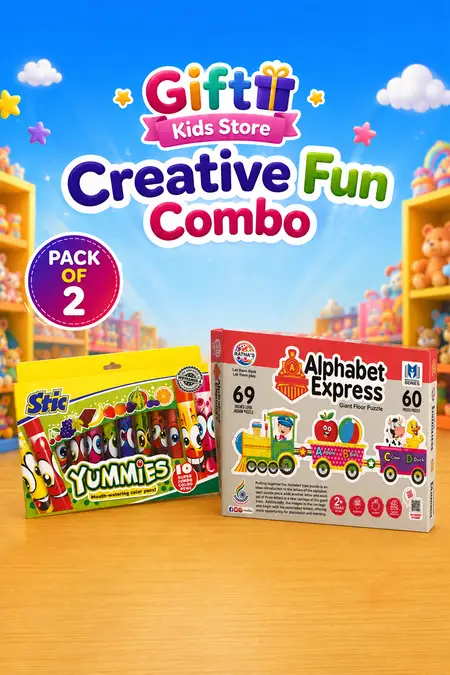 Kids Alphabet Puzzle & 10 Shades Color Pens Combo - Pack of 2