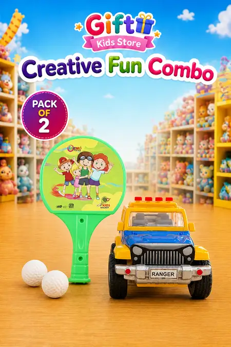 Ranger Pull Back Car & Table Tennis Play Kit Combo - Pack of 2