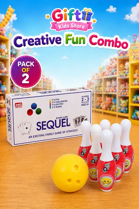 Sequel Family Strategy Board Game & Bowling Play Set Combo - Pack of 2