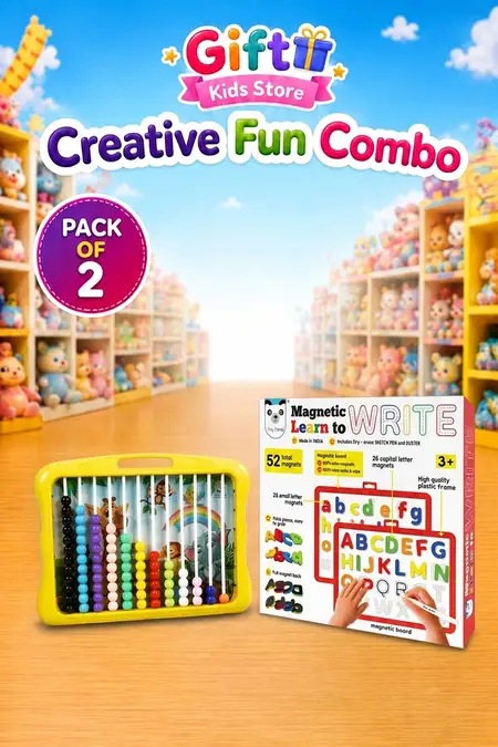 Magnetic Alphabet Writing Board & Educational Fantasy Slate Combo - Pack of 2