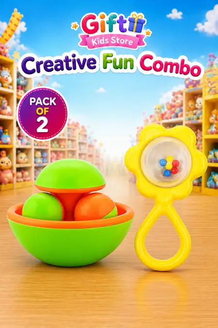 Sunflower Rattle & Rock and Roll Rattle Set for Babies  Combo - Pack of 2