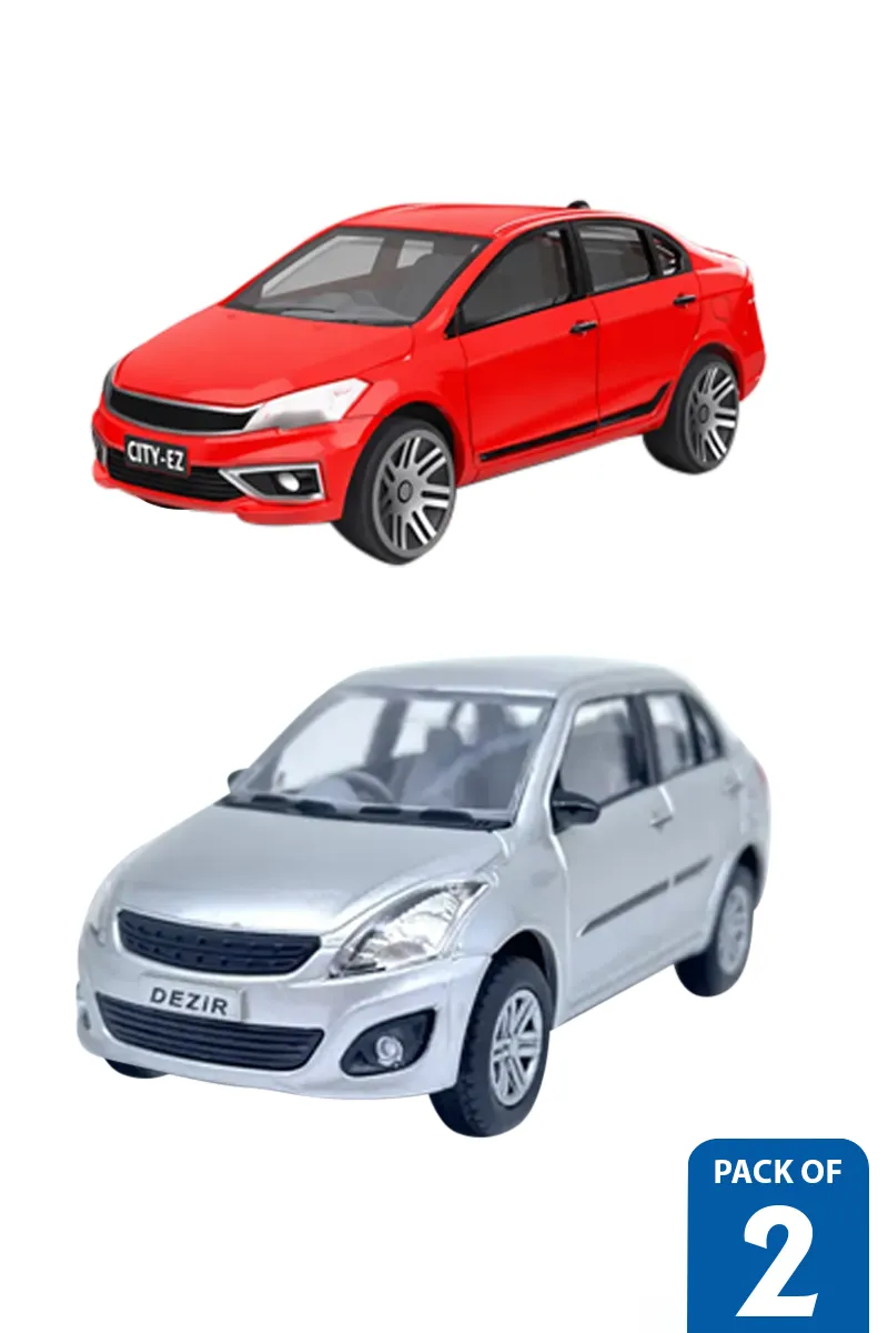 Centy City EZ Car Toy & Swift Dezire Pull Back Car Toys – Pack of 2
