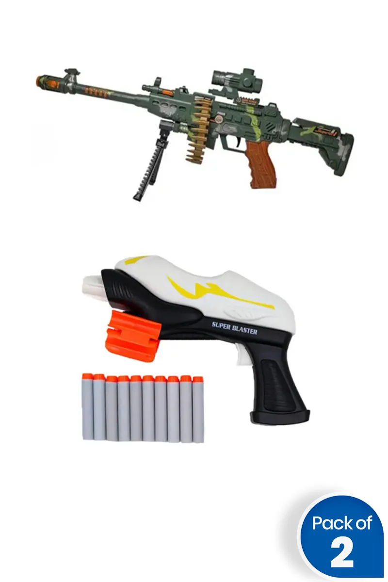 Kids Action Blaster with Toy Rifle – Combo of 2