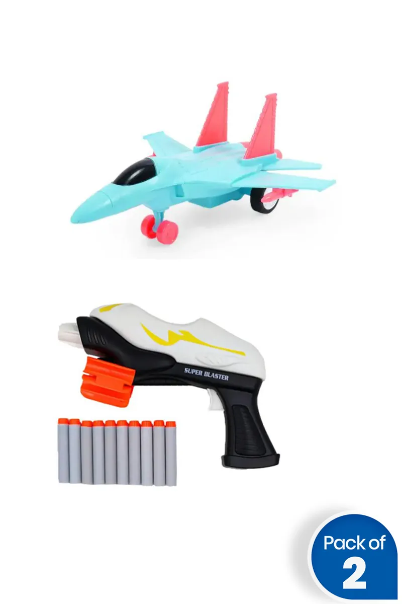 Kids Action Blaster With Fighter Jet – Combo of 2