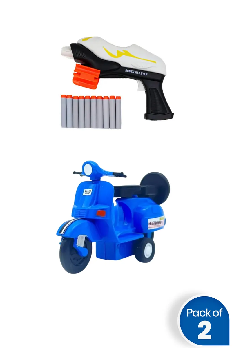 Kids Action Blaster  With Scooter Toy Combo of 2