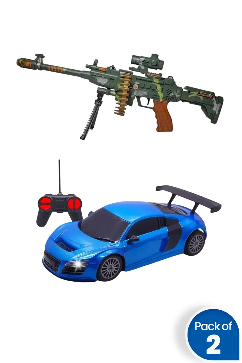 Action Rifle With RC Car Combo of 2