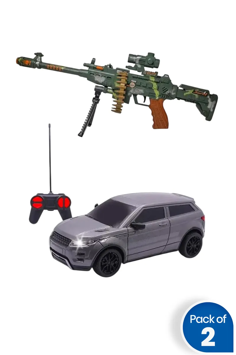 Kids Action Rifle Gun With RC Car Combo of 2