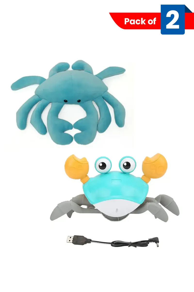 Curtis The Crusty Crab Soft Toy & Crawling Crab Light & Music Toy 