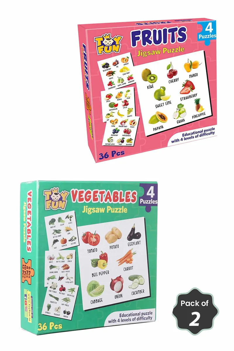 Jigsaw Fruits & Vegetables Puzzles Combo