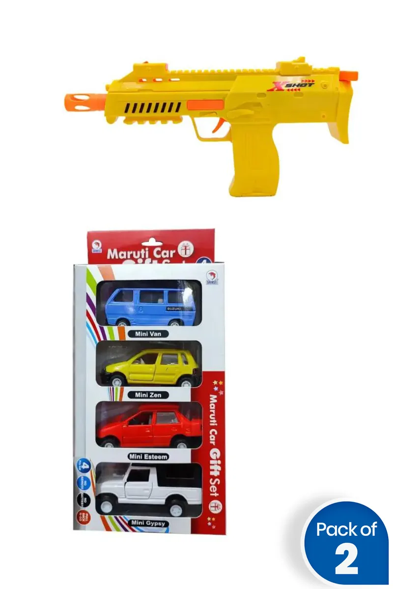 Kids X Mini Toy Gun With Maruti Car Gift Set – Combo of 2