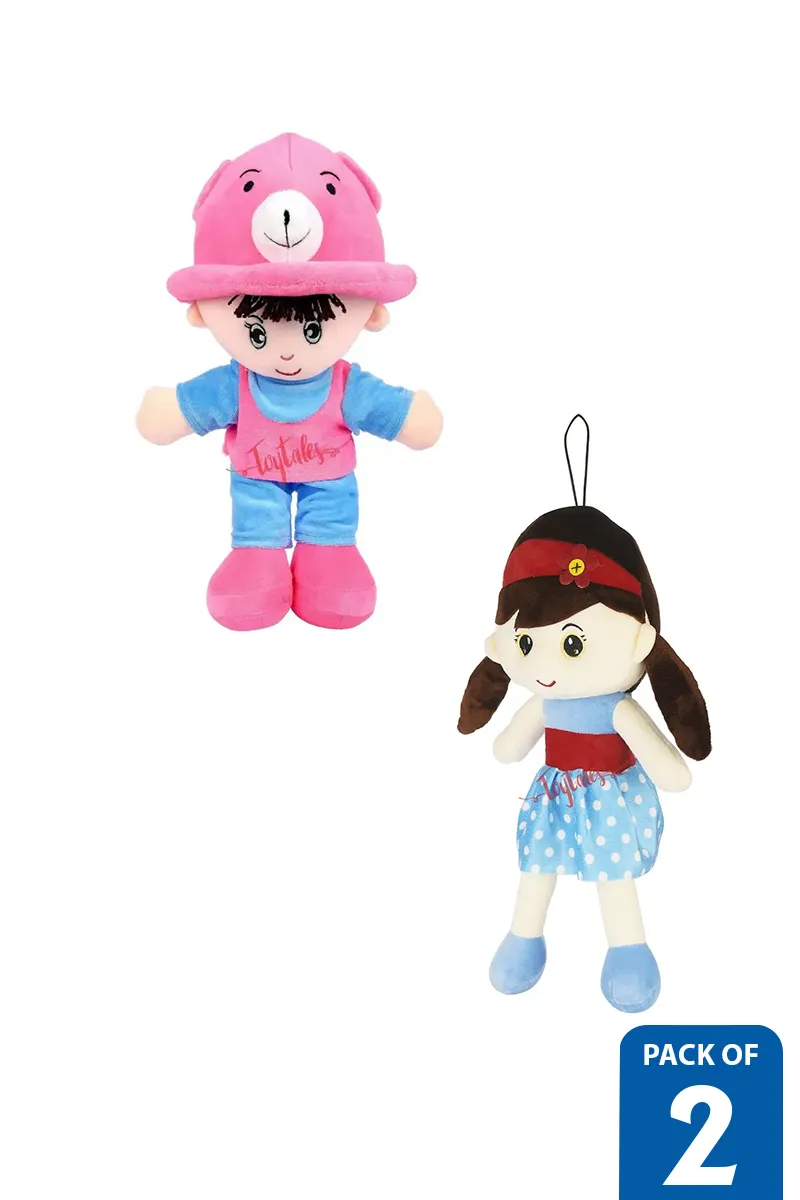 Adorable Plush Boy & Girl Soft Toy Set Combo – Pack of 2