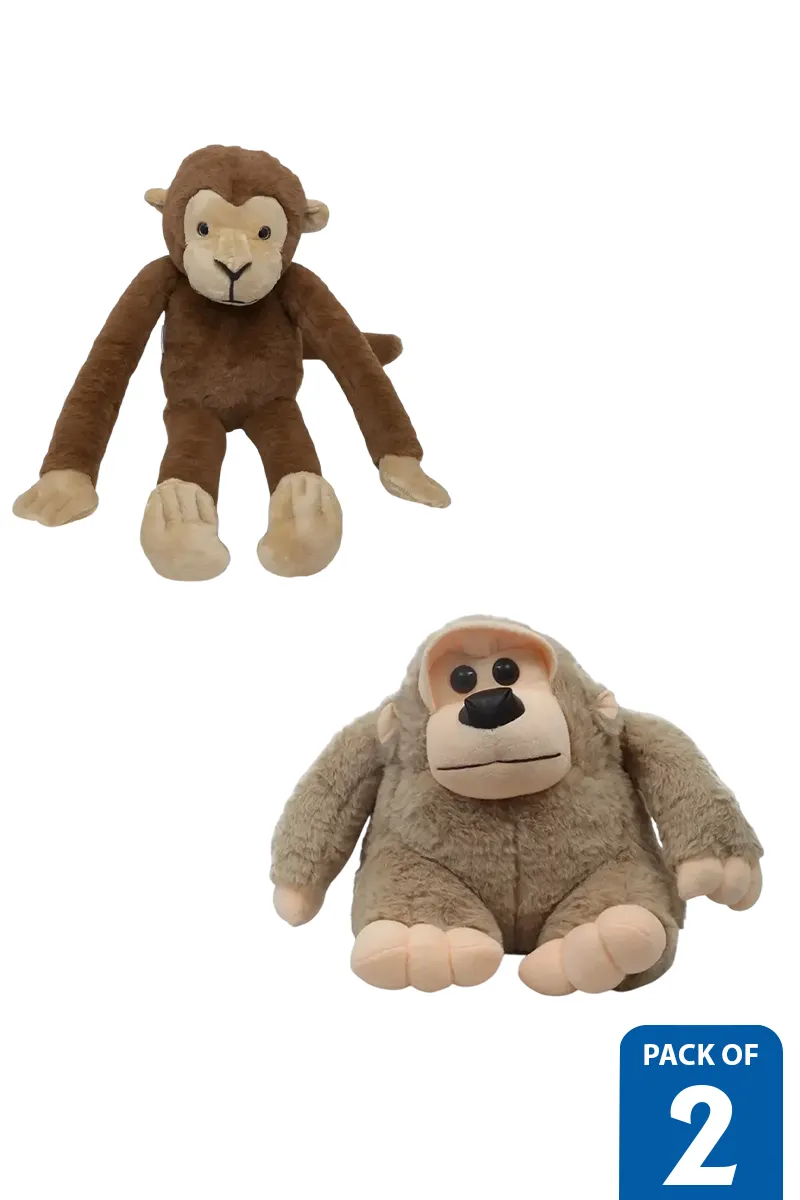 Cute Animal Monkey Plush Toy Combo - Pack of 2