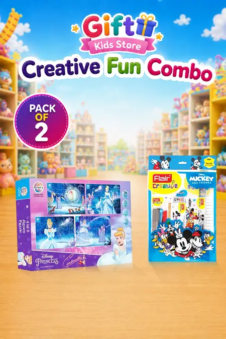 Cinderella Jigsaw Puzzle, Disney Mickey Kit Combo - Pack of 2