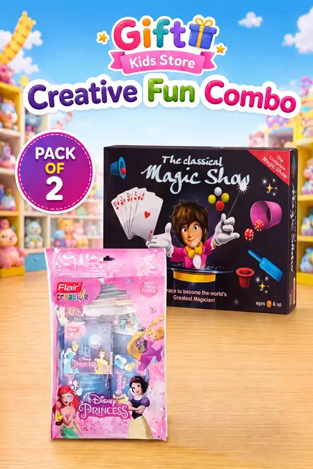 Magic Show 81 Tricks & Flair Disney Princess Kit Combo - Pack of 2