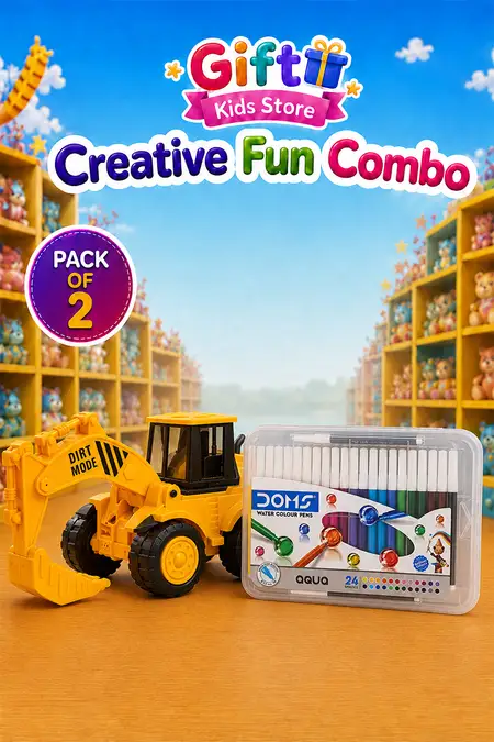 Construction Excavator & 24 Shades Water Color Pens Combo - Pack of 2